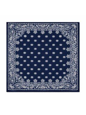 Navy Blue Paisley Wild Rag Scarf 26x26 Western Cowgirl Bandana